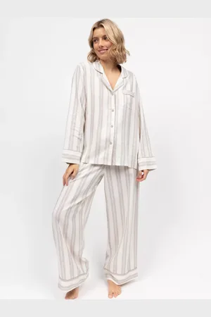 Cyberjammies Stripe Linen Blend Shirt Long Pyjama Set