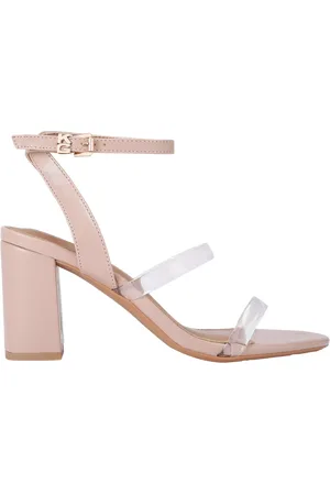 Kurt Geiger Fleur Clear Block Heel Strappy Sandals