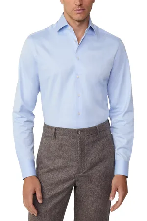 Hackett Cotton Tailored Fit Herringbone Shirt