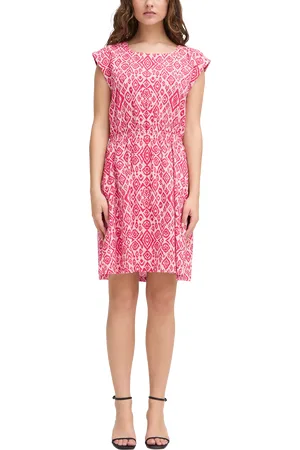 Ichi Linno Linen Blend Diamond Ikat Mini Dress