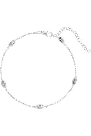 Simply Silver Polished Textured Nugget Chain Bracelet