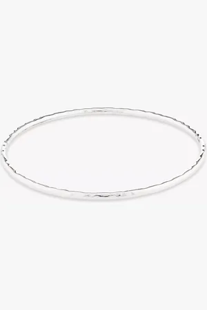 Andea Sterling Slim Hammered Bangle