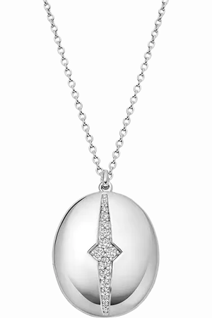 ASTLEY CLARKE Luna Locket Pendant Necklace, Silver