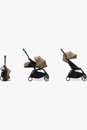 Stokke® YOYO³ Pushchair Frame, Newborn Pack and 6+ Colour Pack Bundle, Black/Toffee
