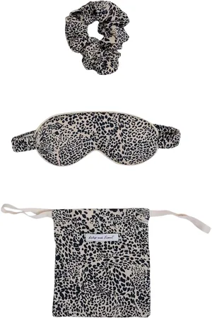 LILY AND LIONEL Ella Leopard Eye Mask & Hair Tie Set