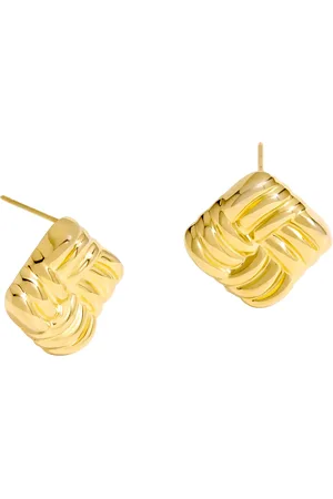 Jon Richard Square Ridge Stud Earrings