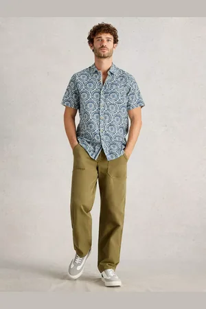 White Stuff Finsbury Cotton Regular Fit Tile Effect Shirt