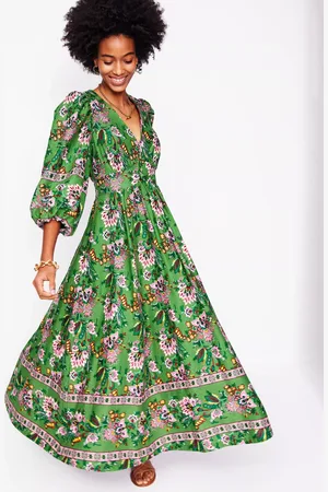 Boden Lola Floral Linen Rich Maxi Dress