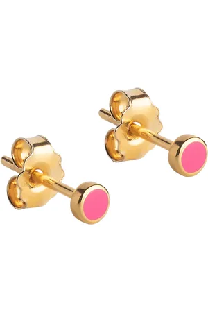 Enamel Enamel Stud Earrings, Gold