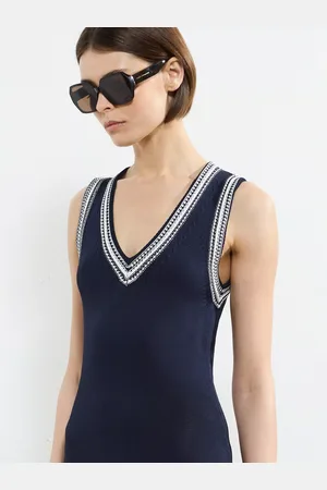 French Connection Sage Knit Trim Dress