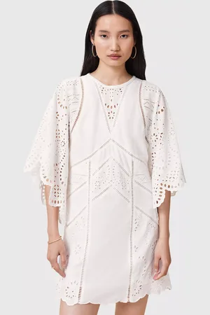 AllSaints Luci Mid-Length Sleeves Organic Cotton Mini Dress