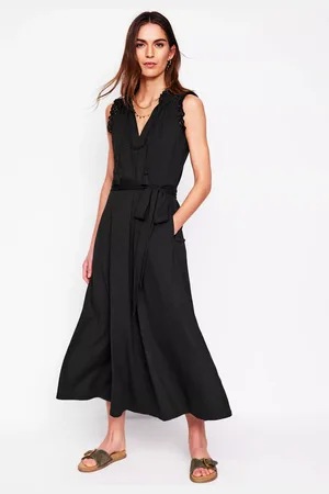 Boden Aria Broderie Trim Cotton Modal Midi Dress