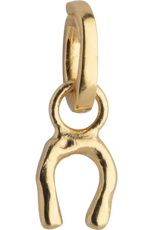 Enamel Lucky Horseshoe Charm, Gold