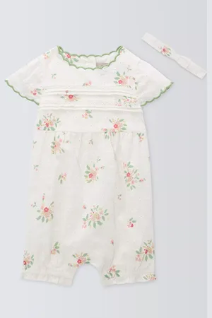 John Lewis Baby Broderie Anglaise Romper and Headband Set