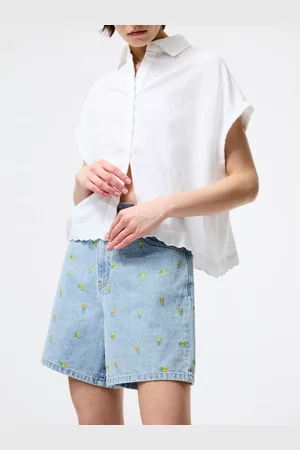 French Connection Dallas Daisy Embroidered Shorts