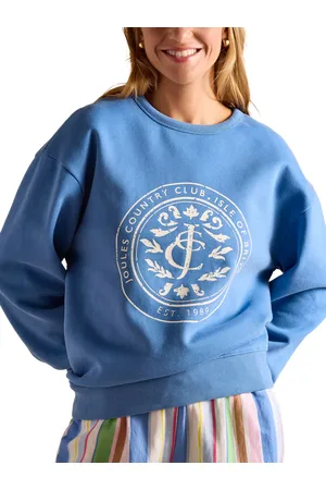 Joules Graphic Sports Emblem Crewneck Mixed Blend Sweater