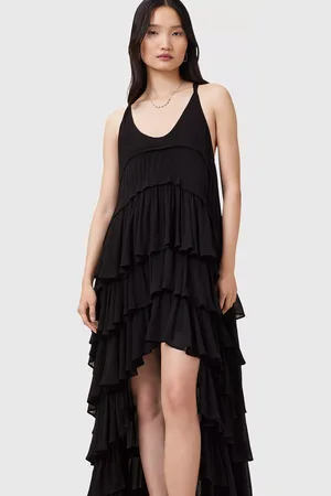 AllSaints Cavalry Tiered Hi-Low Hem Maxi Dress