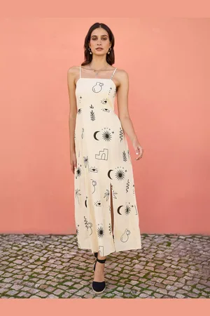 Yumi Cotton Mystic Print Midi Dress