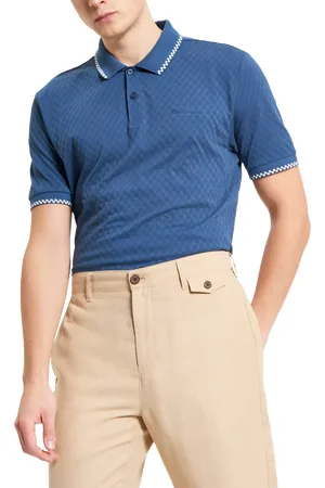 Ben Sherman Chequerboard Textured Pique Polo Shirt