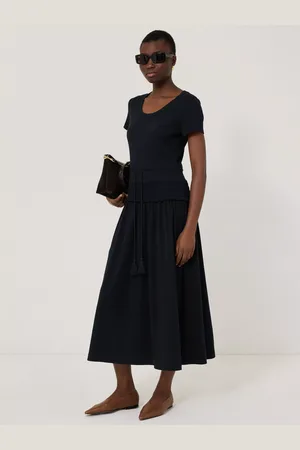 Jigsaw Shirred Waist T-Shirt Midi Dress