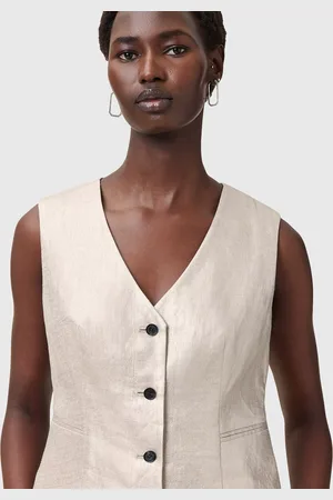 AllSaints Averie Pure Linen Waistcoat