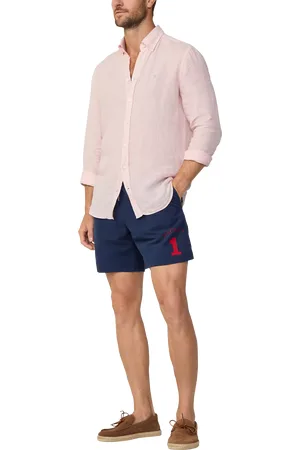 Hackett Regular Fit Branded Number Swim Shorts
