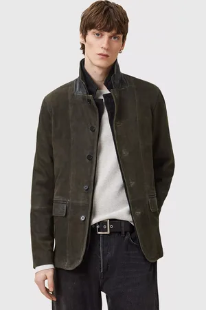 AllSaints Survey Brushed Leather Blazer
