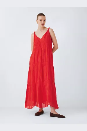 John Lewis Ramie Pure Cotton Smocked Maxi Dress
