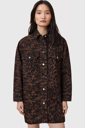 AllSaints Faye Cotton Blend Oversized Shacket Dress