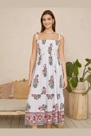 Yumi Floral Smocked Midi Dress