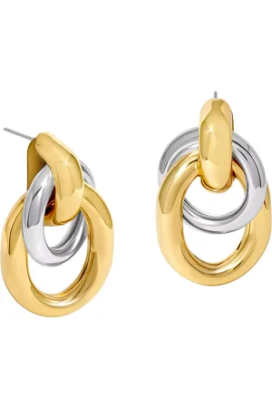 Jon Richard Two Tone Door Knocker Earrings