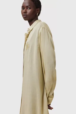 AllSaints Ezra Linen Blend Maxi Shirt Dress