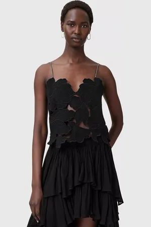 AllSaints Floral Cut Out Pure Organic Cotton Top