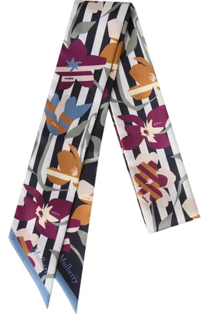 MULBERRY Graphic Floral Print Skinny Scarf