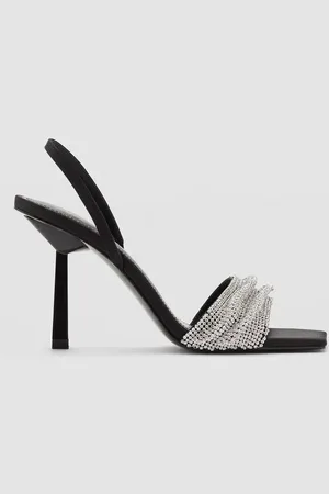 MANGO Strass Strap Stiletto Heel Sandals,