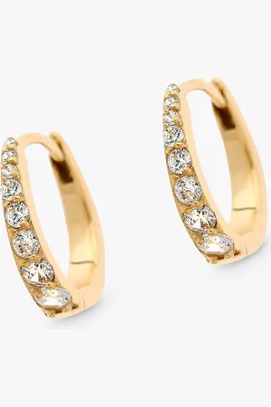 Melissa Odabash Graduated Crystal Huggie Hoop Earrings