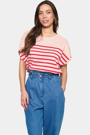 Saint Tropez Mila Stripe Short Sleeve Jumper