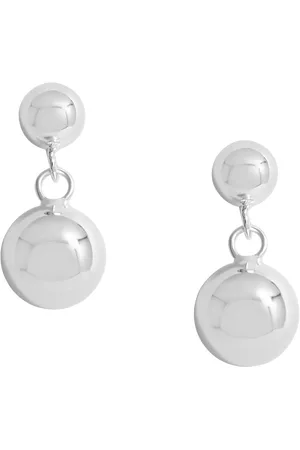 Simply Silver 925 Sterling Orb Double Drop Stud Earrings