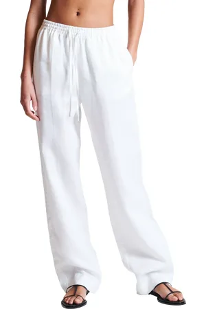 ASCENO Aurelia Wide Leg Linen Trousers