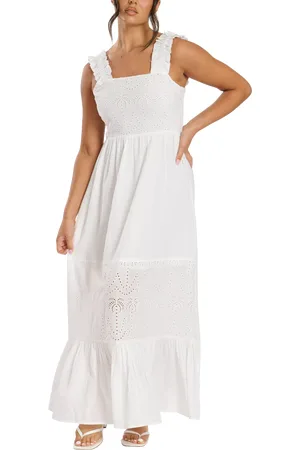 South Beach Palm Broderie Tie Back Maxi Dress