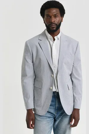 GANT Tailored Fit Cotton Blend Seersucker Suit Jacket
