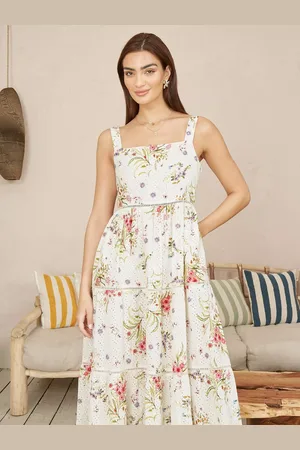 Yumi Floral Broderie Anglaise Midi Dress