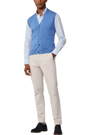 Hackett Merino Wool & Silk Blend Sleeveless Cardigan