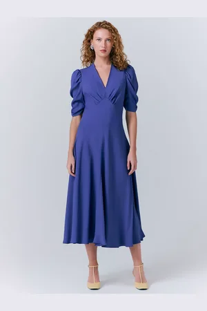 Ghost Madi Puff Sleeve Midi Dress