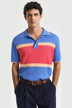 GANT Cotton Blend Regular Fit Colour Block Polo Shirt