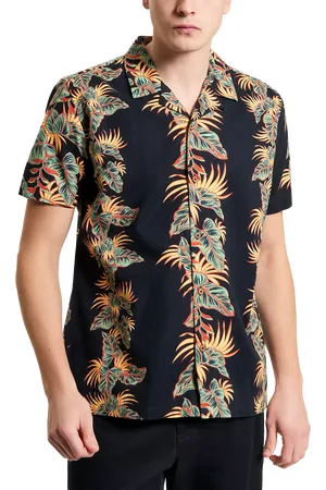 Ben Sherman Cotton Regular Fit Floral Print Revere Collar Shirt