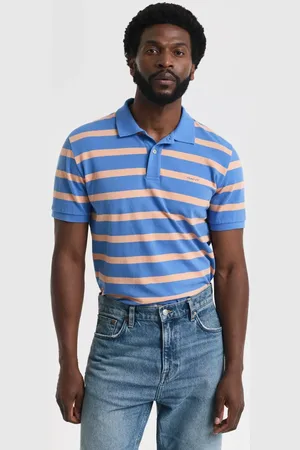 GANT Cotton Regular Fit Striped Piqué Polo Shirt