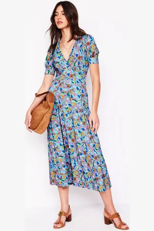 Boden Kristen Floral Pleated Jersey Dress