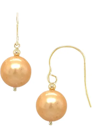 E.W Adams 9ct Yellow Gold Freshwater Pearl Hook Earrings