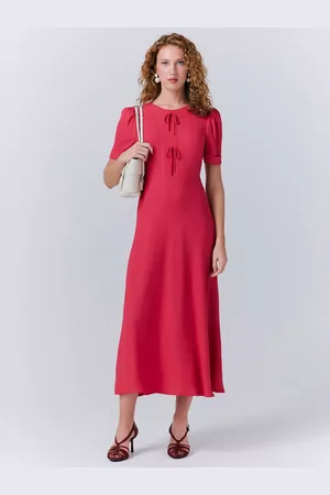 Ghost Louisa Bow Detail Midi Dress
